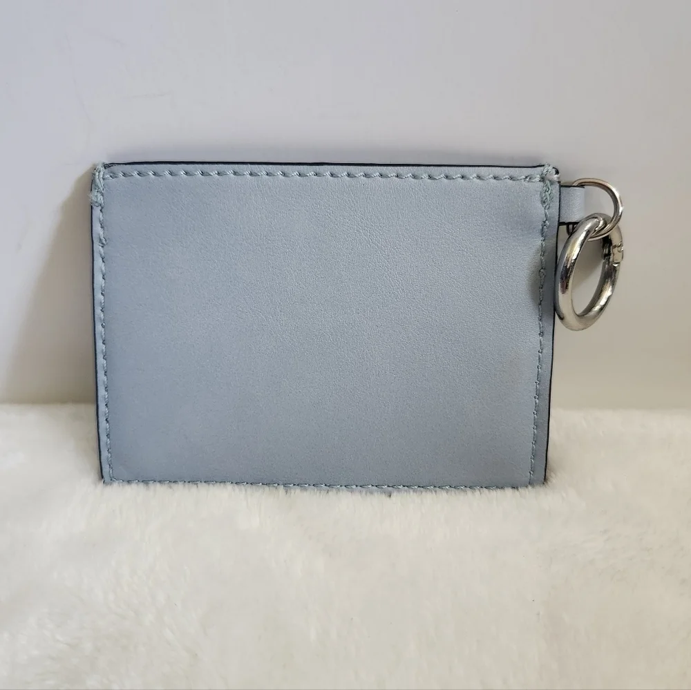 Nine West Leather Aqua Light Baby Blue Card Cash Case Wallet